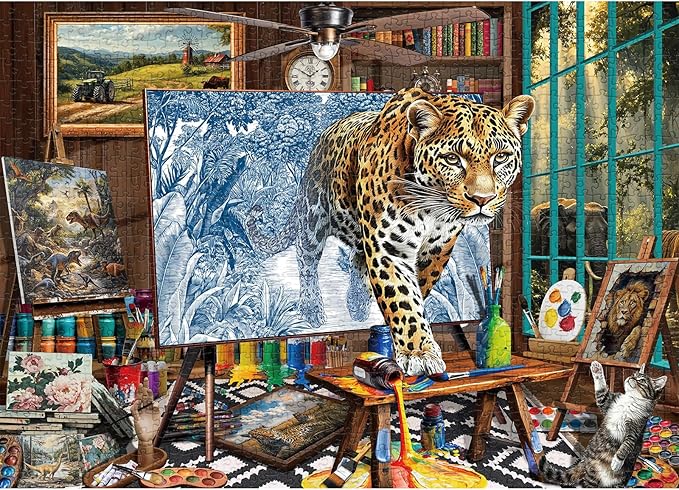 Mighty Leopard Jigsaw Puzzles for Adults 1000 Pieces, Interlock Perfectly Letter on Back No Dust, Home Decor Birthday Party Puzzle, 1:1 Poster Jigsaw Puzzles for Adults