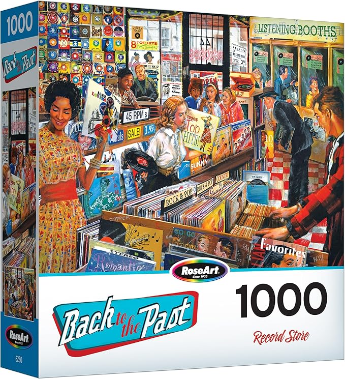 RoseArt - Back to The Past - Record Store - 1000 Piece Jigsaw Puzzle for Adults