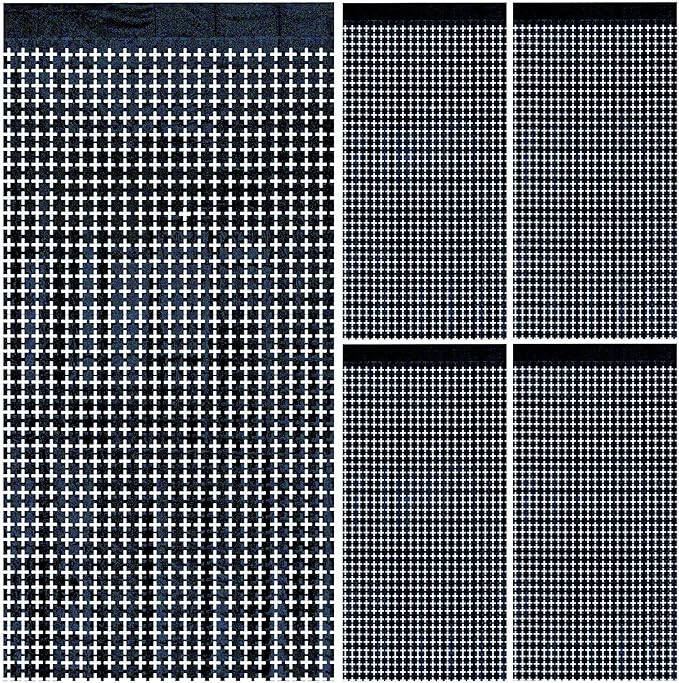 Square Tinsel Curtain Party Backdrop - 5pcs Glitter Foil Fringe Curtain Party Decor Black Photo Booth Backdrop Streamers for Halloween, Christmas, Birthday, Graduation, Wedding Party Decorations