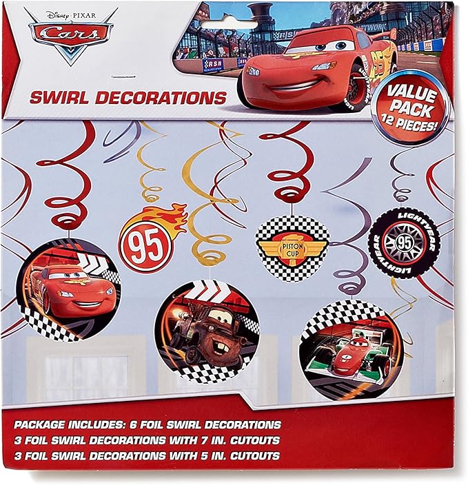 Disney Cars Hanging Swirl Party Decorations, Party Supplies