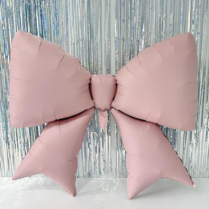4Pcs Giant Pink Bow Balloons 38Inch/coquette Birthday Party Supplies/Pink Bachelorette Bridal Engagement Wedding Anniversary Supplies for Women/Valentine's Day Decor