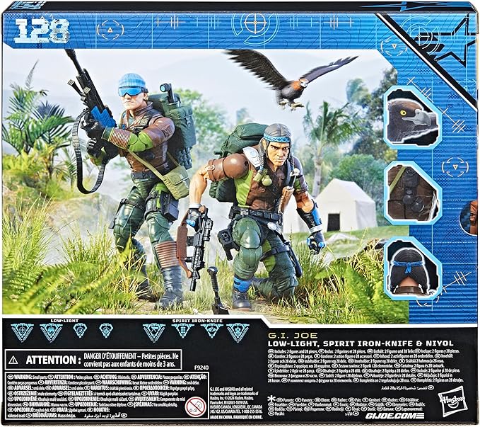 G.I. Joe Classified Series #128, Mad Marauders Low-Light, Spirit Iron-Knife & Niyol, 2 Collectible 6 Inch Action Figures with 28 Accessories