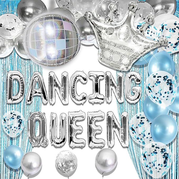 Blue Dancing Queen Birthday Decoration Dancing Queen Party Decorations Mamma Mia Disco Birthday Party Decors 70s Disco Decoration