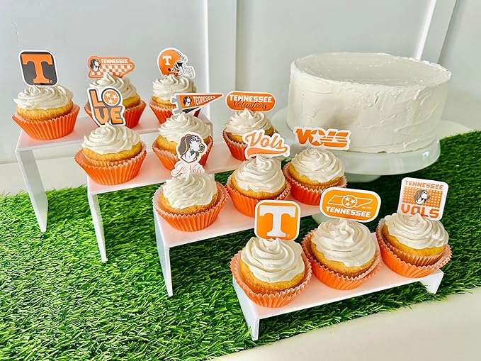 Tennessee Vols Cupcake Topper Party Supplies for Football, Birthday, Graduation Party Decorations (24 Pieces) (Tennessee Volunteers)
