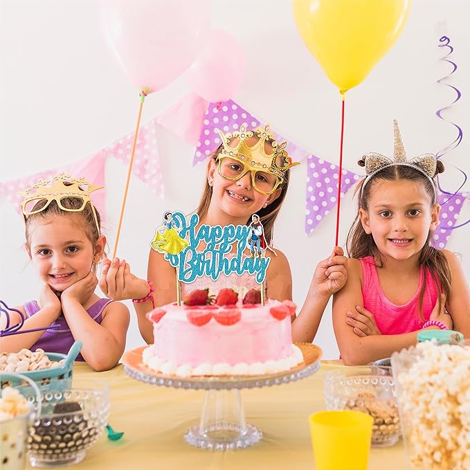 "Snow White and the Sevn Dwarfs Happy Birthday Cake Topper – Fairy Tale Princess Party Decoration – Cute Cartoon Themed Cake Decoration for Girls Birthday, Shower, and Princess Celebrations"