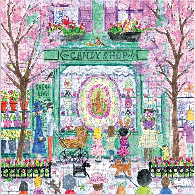 Galison Easter Candy Shop – 500 Piece Michael Storrings Jigsaw Puzzle Featuring Beautiful Artwork of an Easter Candy Confectionery