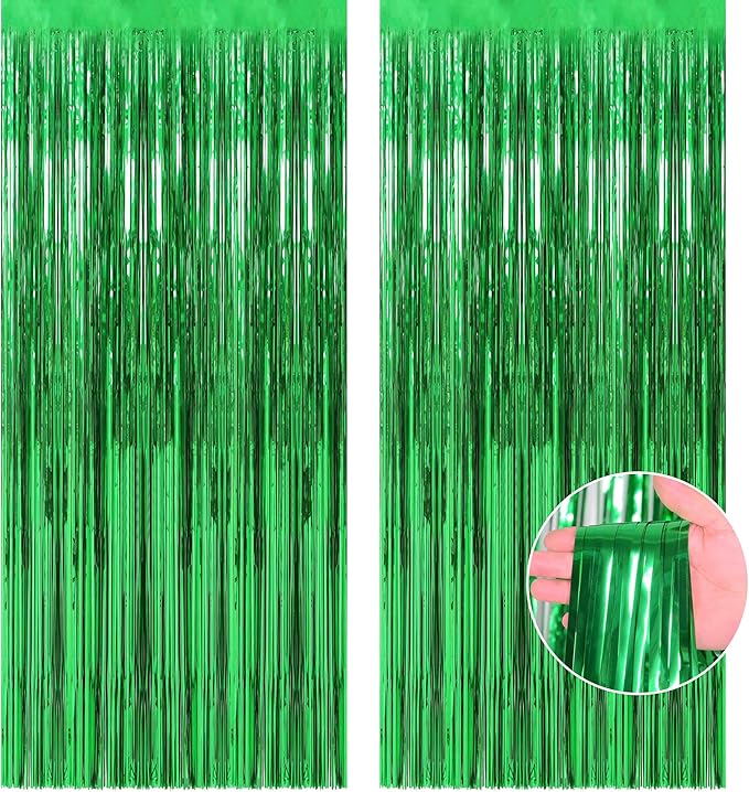OHOME St Patricks Day Decorations - Green Party Backdrop Streamers | St Patricks Day Decor for Indoor Outdoor - St Patty's Day Accessories for Door Wall - St Patricks Day Banner,2 Pack