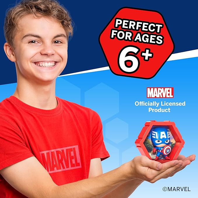Wow! PODS 4D Marvel Captain America Toy, Unique Connectable & Collectable Bobblehead Figure, Wall/Shelf Display, Toy Action Figure, Toy Figures, Captain America Action Figure, Gifts for Kids & Adults