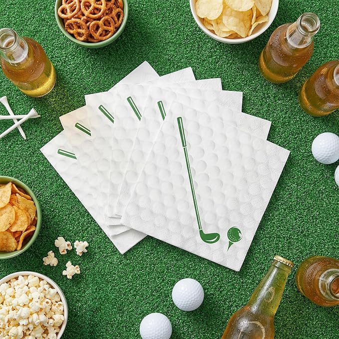 100 Pcs Golf Napkins, Master Cocktail Napkins Disposable Golf Party Decorations for Hole in One Birthday, Master Party