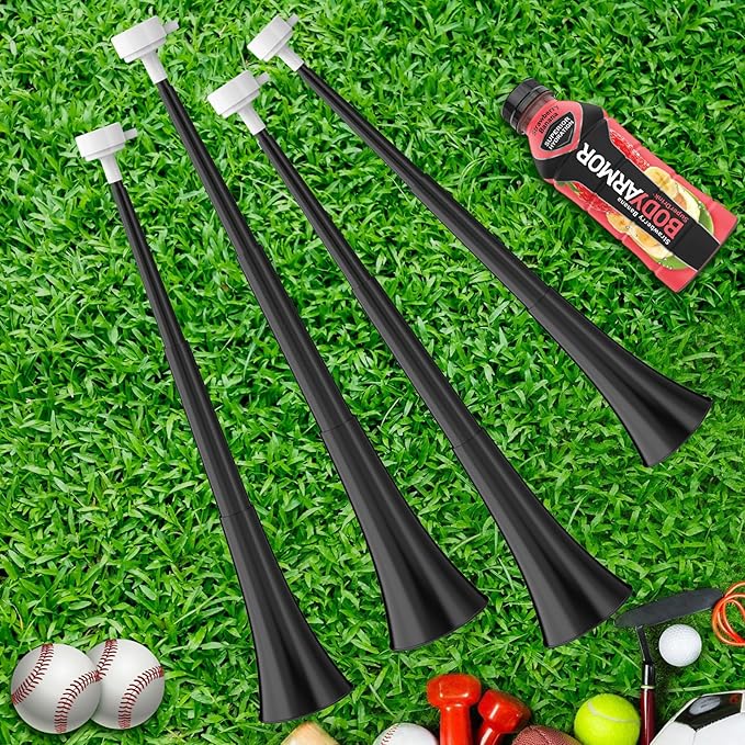 Collapsible Stadium Horn 24 Inch Vuvuzela Plastic Trumpet Horn Blow Horn Noisemakers Loud Sound Soccer Horn Cheer Horn for Sporting Events Graduation Games School Party Supplies Favors Accessories