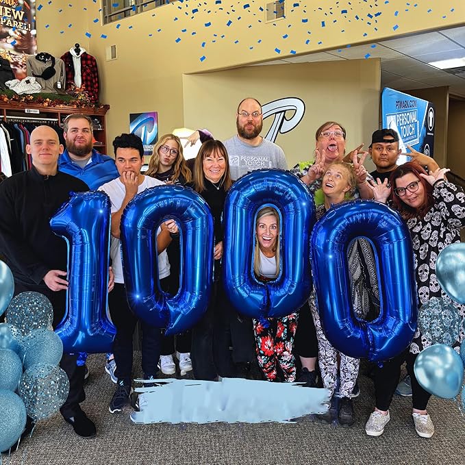 40 Inch Giant Number 0 Balloon Navy Blue Foil Balloons for 10th 20th 30th 40th 50th 60th Birthday Decorations, Baby Shower Party Supplies 100 Anniversary Events Decorations