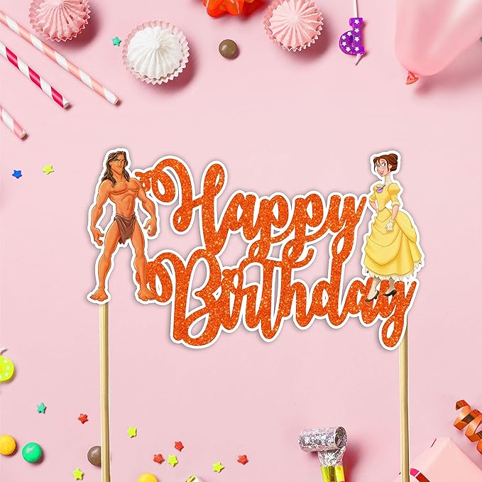 Tarzn Happy Birthday Cake Topper – Jungle Adventure Inspired Cake Decoration with Wild Strength, Nature Spirit & Explorer Courage Theme, Bold Safari Style Birthday Cake Topper for Celebration Décor