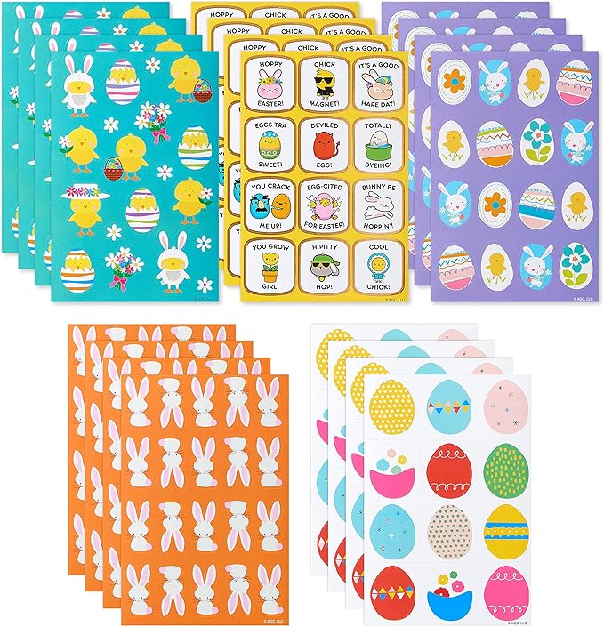 American Greetings 316-Count Easter Stickers for Kids, Easter Eggs and Bunny