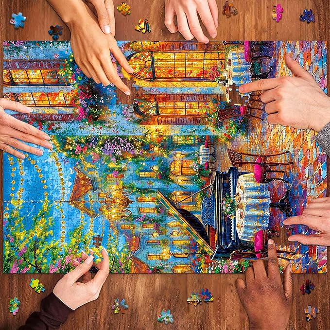 Jigsaw Puzzles for Adults 1000 Pieces, Jigsaw Puzzle 1000 Pieces,Challenging Family Games Gifts，Home Decor Birthday Party Gift Toy for Men Women Elders Seniors, 1:1 Poster-Romantic Piano