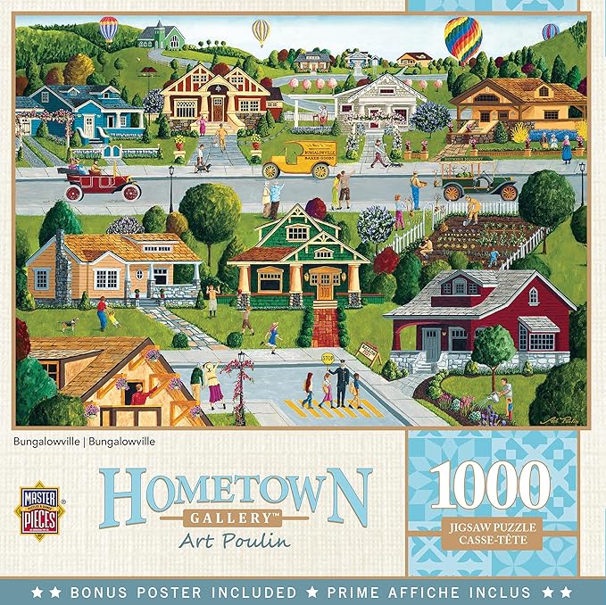 MasterPieces 1000 Piece Jigsaw Puzzle For Adults, Family, Or Youth - Bungalowville - 19.25"x26.75"