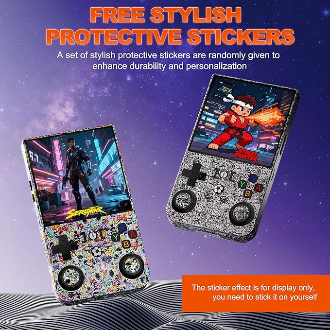R36MAX Retro Handheld Game Console, 4.0 Inch IPS Screen, 64G TF Card, 4000mAh Battery, Plug and Play Portable Retro Gaming Console, Built-in 18,000+ Classic Game & 30+ Emulators - Black