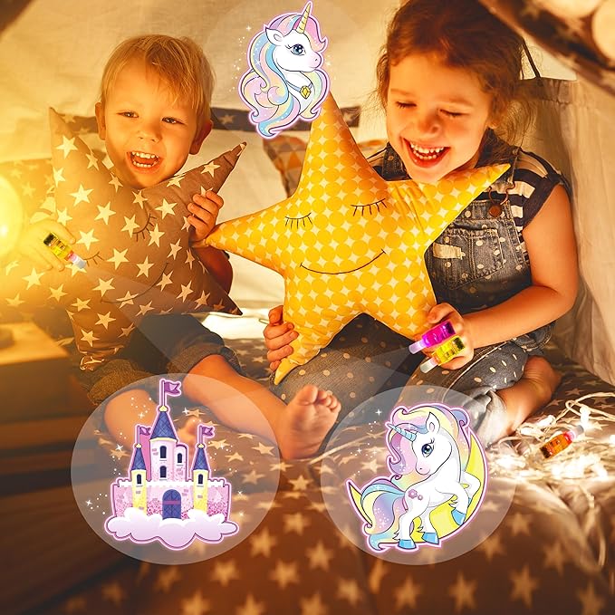 24PCS Unicorn Party Favors-LED Finger Lights：Glow-in-the-Dark Light-Up Toys Bulk for Kids,Unicorn Theme Birthday Party Decorations Supplies, Kids' Party Goodie Bags, Classroom Prizes, Fun Gifts