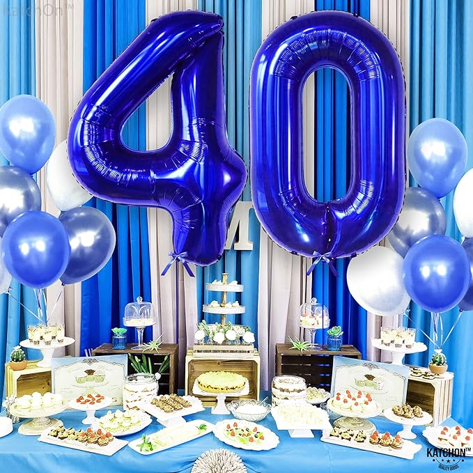 KatchOn, Giant Navy Blue Number 0 Balloon - 40 Inch | 0 Navy Blue Balloons | 0 Navy Blue Number Balloon, Blue Birthday Decorations | Mylar numbers, Make 10, 30, 50, 100 Balloon Numbers