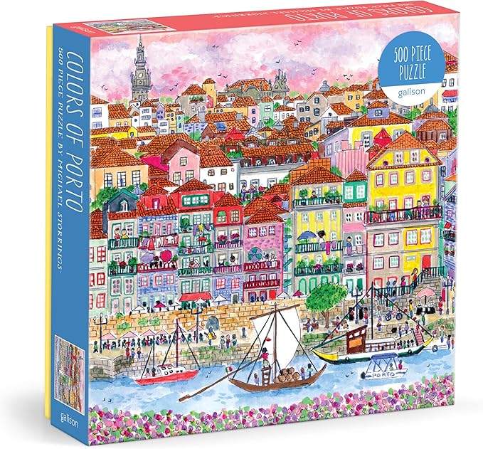 Galison Colors of Porto – 500 Piece Michael Storrings Jigsaw Puzzle Featuring Beautiful Artwork of A Summer Portugal Scene