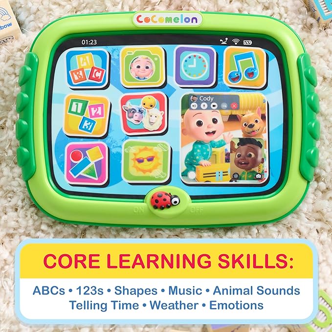 CoComelon Learning Tablet, 60+ Learning Phrases, Sing-Along to the “The Alphabet Song", Kids Toys for Ages 18 Month by Just Play