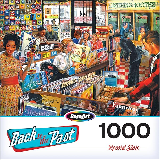 RoseArt - Back to The Past - Record Store - 1000 Piece Jigsaw Puzzle for Adults