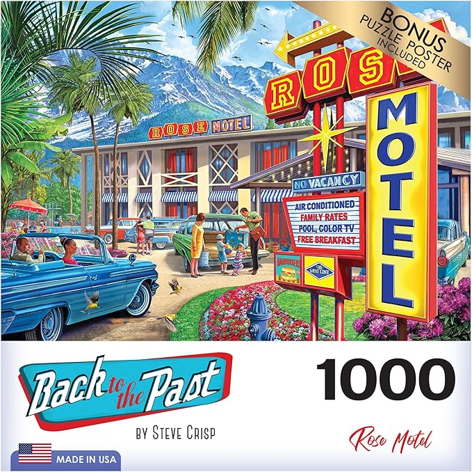 RoseArt - Back to The Past - Rose Motel - 1000 Piece Jigsaw Puzzle for Adults
