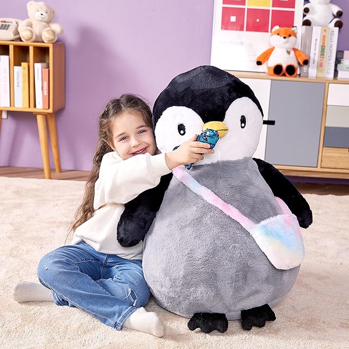 IKASA Giant Penguin Stuffed Animal Plush Toy, 23" Big Cute Jumbo Soft Penguins Plushie for Kids Girls Boys Girlfriend Children