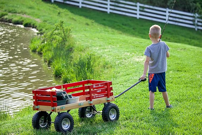 Berlin Flyer Sport Wagon - Model F410 - Amish Made in Ohio, USA - 10" No-Flat Tires (Blue)