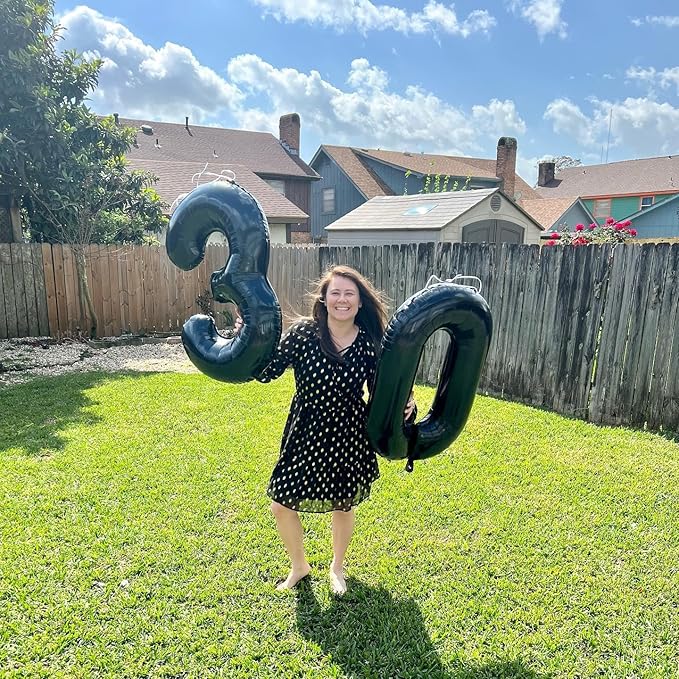 Black Number 100 Balloon 40 inch, 100 Number Balloons, 100th Black Birthday Decorations, 100 Year Old Women Men Party Supplies