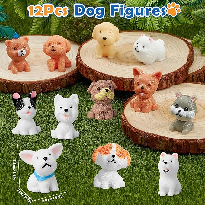 Dog Party Favors for Kids 12Set Paw Print Puppy Party Favors with Mini Notebooks Pens Dogs Figures Slap Bracelets, Boys Girls Birthday Gift Goodie Bags Stuffer Dog Themed Party Supplies Decor