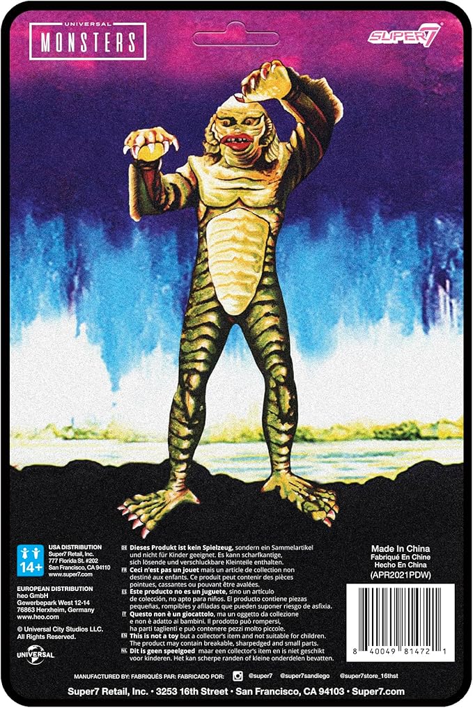 Super7 Universal Monsters Super Creature (Narrow Sculpt on Card) - 3.75 in Scale Reaction Figure