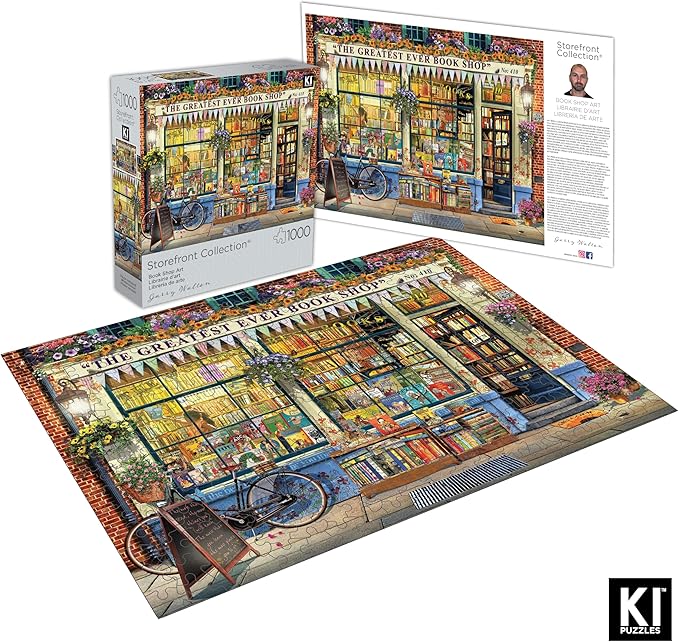 1000 Piece Puzzle for Adults Garry Walton Storefronts The Book Shop Colorful Jigsaw 27x20