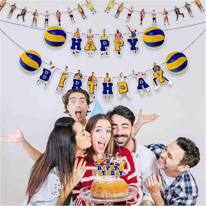 Volleyball Theme Birthday Party Supplies – Sports Inspired Party Decoration Set for Birthday Celebrations and Themed Events, Decorative Table Styling Items for Dessert Displays and Party Setup.