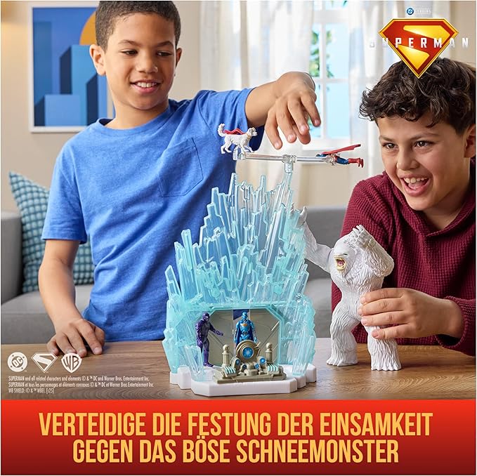 DC Comics - Fortress Of Solitude Playset - Complete Game Universe From The Movie - 3 Figures Included - Super Hero And Super Villain - Collectible Toy - Child Gift - Child Toy Ages 4+