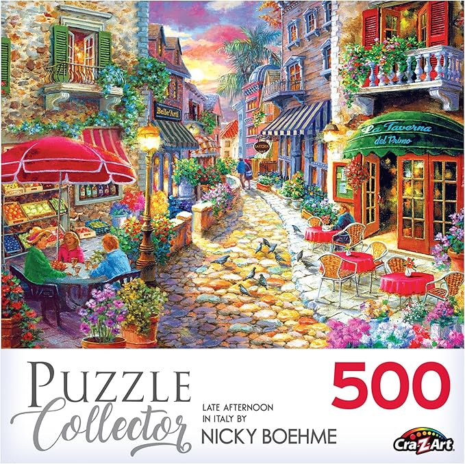 RoseArt - Puzzle Collector - Late Afternoon in Italy - 500 Piece Jigsaw Puzzle for Adults