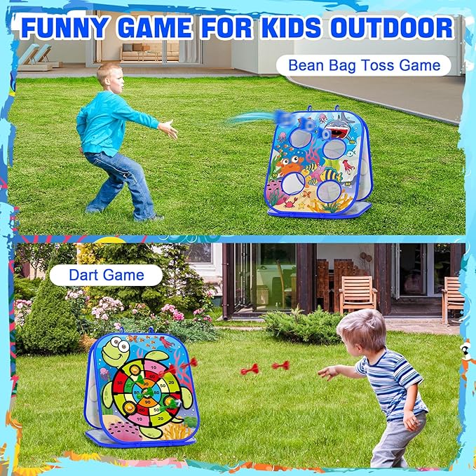 Bean Bag Toss Game for Kids, Cornhole Board Toddler Toys for Kids Party Activity and Outdoor Yard Backyard, Birthday Gift or Christmas for Aged 3 4 5 6 7 8 Year Old Boys