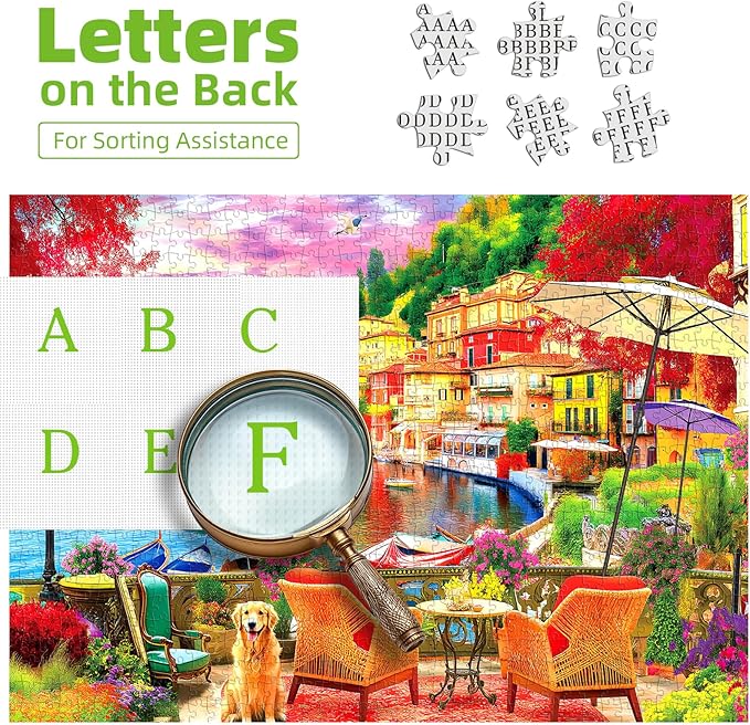 Lakeside Beauty 300 Piece Puzzle for Adults, Fun Puzzles for Adults 300 Pieces with HD Print & Poster, 11" X 17" Dust Free, for Gifts Halloween Christmas Family Games Lovers