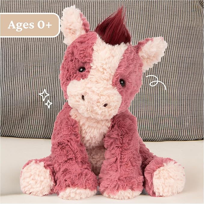 GUND Cozys Collection Horse Stuffed Animal, Spring Decor, Plush Toy for Ages 1 and Up, Pink/Red, 10”