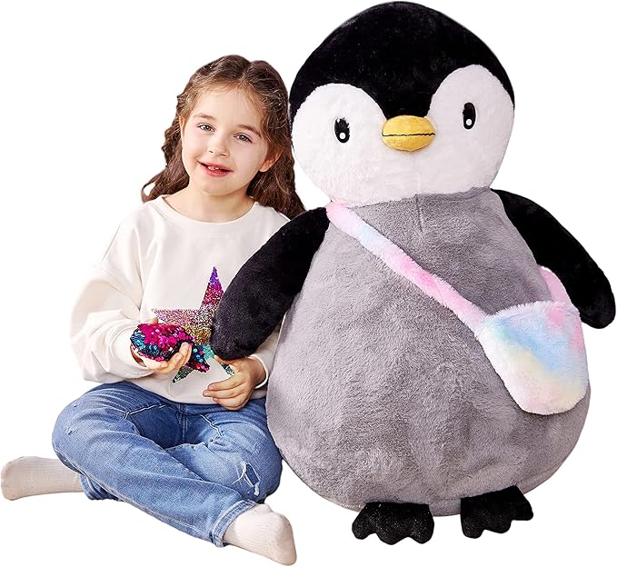 IKASA Giant Penguin Stuffed Animal Plush Toy, 23" Big Cute Jumbo Soft Penguins Plushie for Kids Girls Boys Girlfriend Children