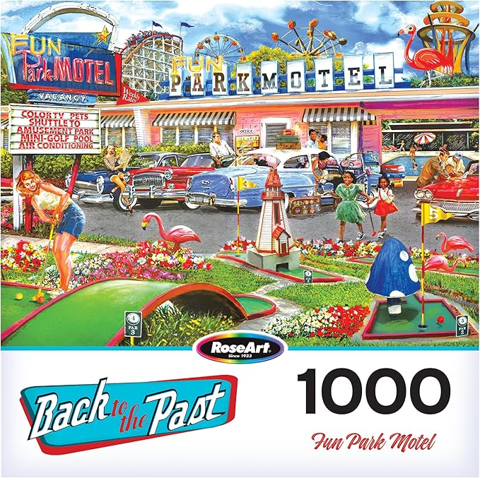 RoseArt - Back to The Past - Fun Park Motel - 1000 Piece Jigsaw Puzzle for Adults