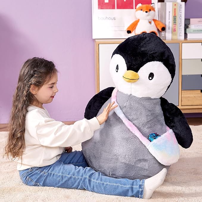 IKASA Giant Penguin Stuffed Animal Plush Toy, 23" Big Cute Jumbo Soft Penguins Plushie for Kids Girls Boys Girlfriend Children