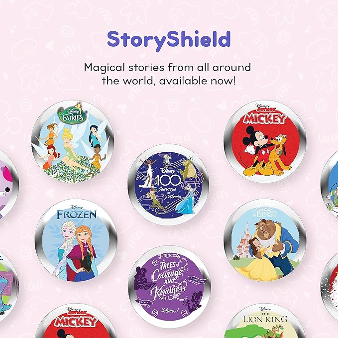 Disney Kids Bluetooth Foldable Headphones: Use Wired or Wireless for Travel, Education, and Screen-Free Entertainment | Includes Minnie Mouse StoryShield, Pink