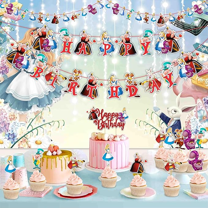 Seyal® Alice in Wondrland Theme Birthday Party Supplies