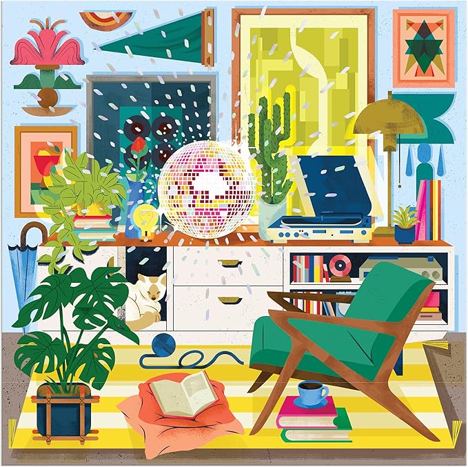 Galison Disco Life – 500 Piece Foil Jigsaw Puzzle Featuring Beautiful Artwork of Disco Ball Inspired Still Life