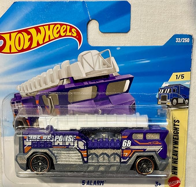 Hot Wheels 5 Alarm Firetruck [Purple] Heavyweights 1/5, 32/250, 1:64 Scale Diecast Toy Vehicle