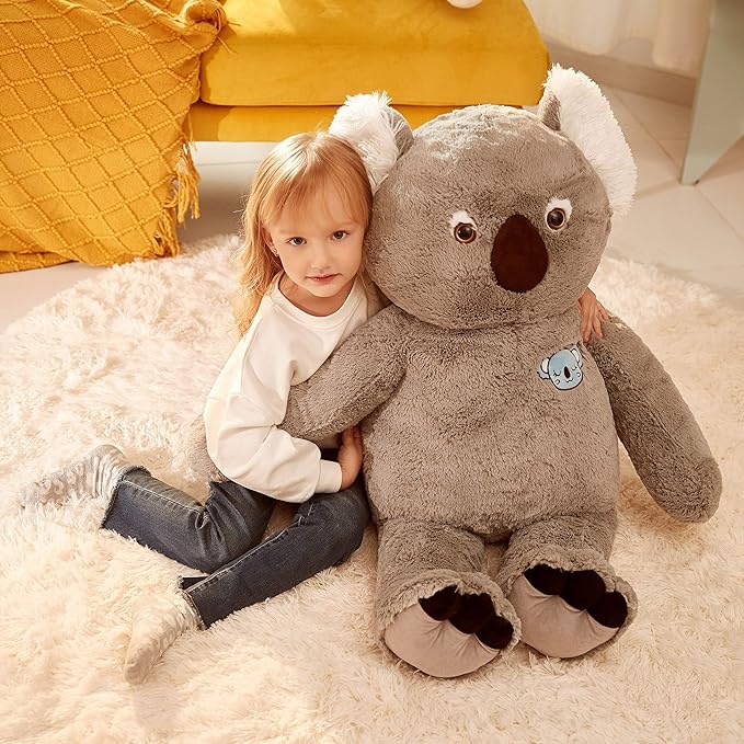 IKASA Large Koala Stuffed Animal Giant Soft Plush Toy,Cute Huge Jumbo Kawaii Fluffy Plushy Big Size Fat Plushie,Gifts for Kids (Gray, 30 inches)
