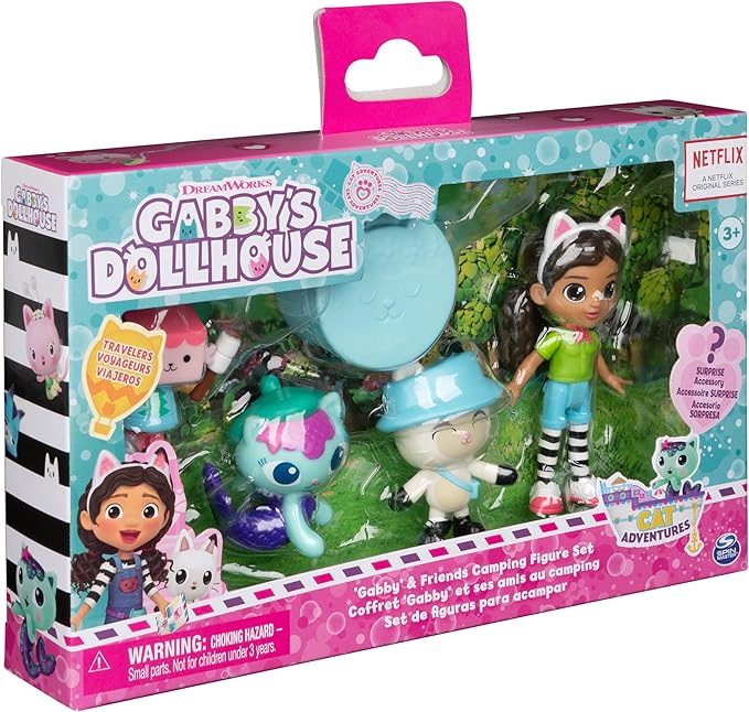 DreamWorks GABBY'S Dollhouse Campfire Gift Pack with Gabby Girl, Pandy Paws, Baby Box & Mercat Toy Figures, Collectible Kids Toys for Girls & Boys 3+
