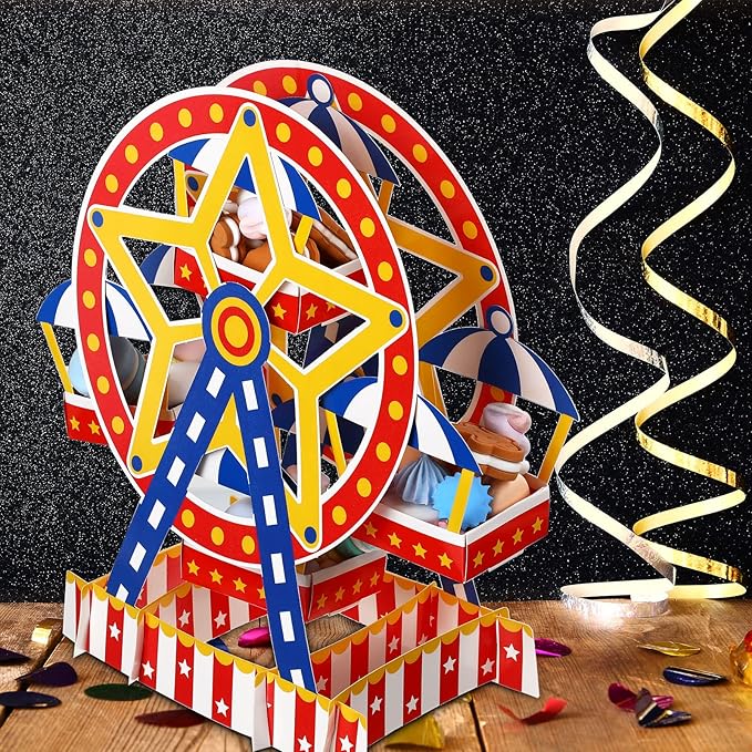 Epakh Carnival Ferris Wheel Centerpiece Carnival Theme Party Decorations Cake Holder Circus Favor Supplies for Candy Desserts Cake Ferris Wheel Party Decorations