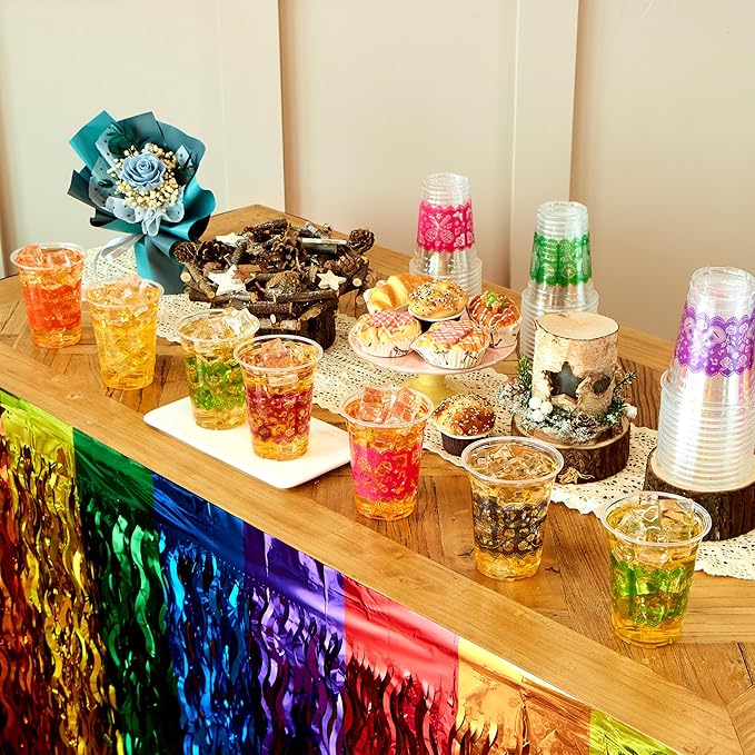 JOYIN 72 pcs Clear Plastic Cups, 16 oz Disposable Plastic Cups, Cinco De Mayo plastic champagne clear cups, cocktail Cup for Fiesta, Taco Night, and Mexican Themed Party Supplies