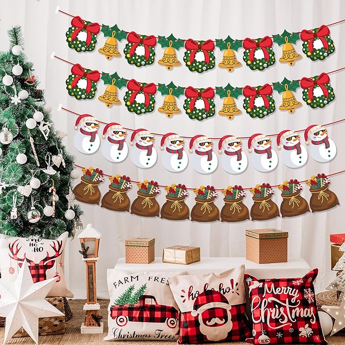 OHOME Christmas Decorations - Christmas Ornaments,40 Pack Christmas Garland | Christmas Tree Decorations for Party,Christmas Backdrop for Indoor Outdoor | Christmas Wreaths for Front Door Wall Yard